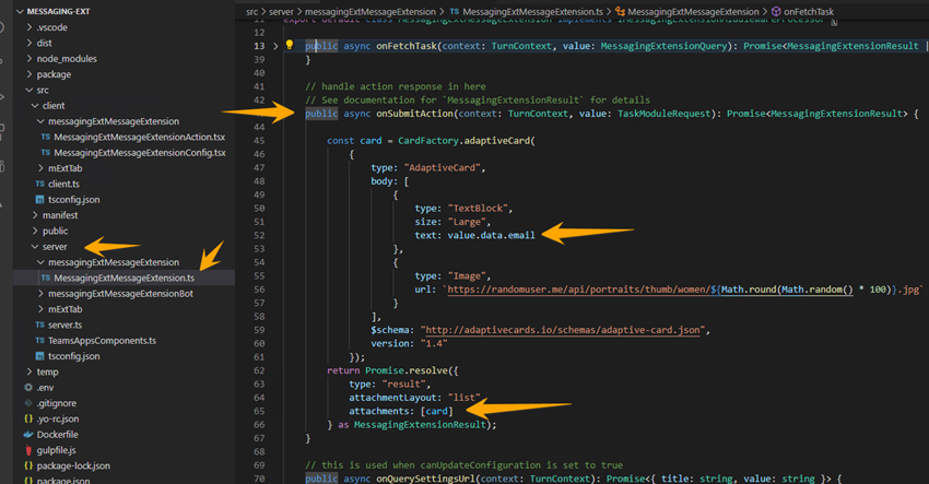 How to create Action based Messaging Extension as Teams App